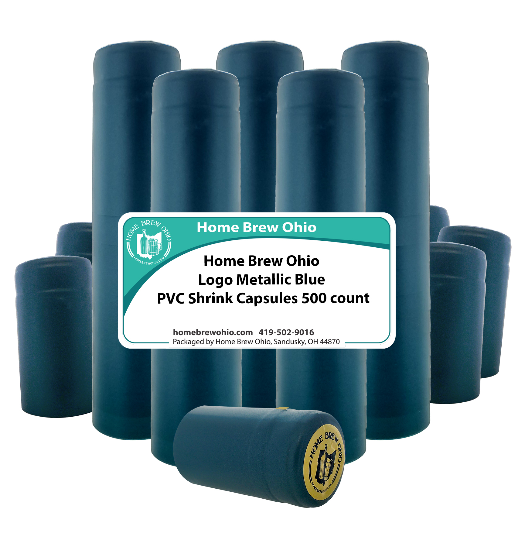 Buy Home Brew Ohio Metallic Blue PVC w/HomeBrewOhio Logo Black on Gold