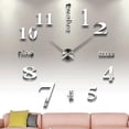 thumbnail image 1 of Reloj de pared para bricolaje, diseño moderno y único con números decorativos, plateado, 1 of 5