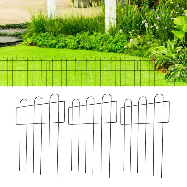 Barrera De Animales Para Valla De Jardín, Estructura De Hierro, Valla De Borde De Jardín De Metal Resistente, Protectora Para Césped Para Patio