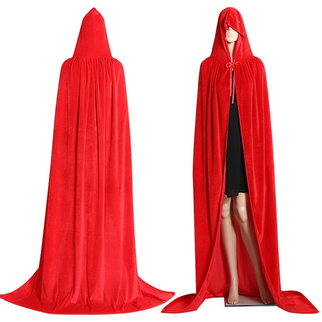 yingyy Cloth Black Red Velvet Cape Long And Spacious For Halloween Costume Easy To Clean Unique Style red