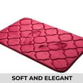 thumbnail image 2 of 2 Piece Geometric Design Solid Color Memory Foam Rug Set Non-Slip PVC Backing, 2 of 7