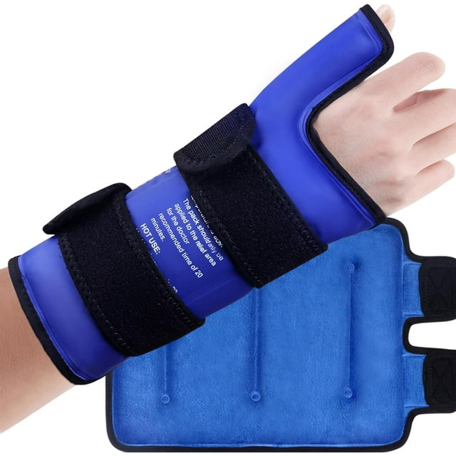 Pack de Glace pour Poignet pour Pouce & Main & Bras avec Grande Couverture Allongée, Réutilisable pour Tunnel Carpien & Tenosynovite Compresse Chaude & Froide pour Douleur à la Main, Arthrite, Gonflement, Doublure Douce