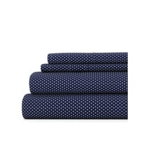 Heart Polka Dots Bed Sheets Set in Navy Blue Twin Size Kids and Teen Bedding