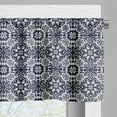 thumbnail image 3 of Ambesonne Navy Blue Valance Pack of 2, Japanese Curves Flora, 42"X12", Navy Blue White, 3 of 5