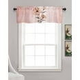 thumbnail image 3 of Modern Abstract Floral Linen Curtain Valance for Bedroom/Bathroom/Kitchen/Office/Living/Dining Room Window,Gradual Pink Shabby Flower Rod Pocket Topper Decorative Cafe Drapes Panel 54"x18", 3 of 6
