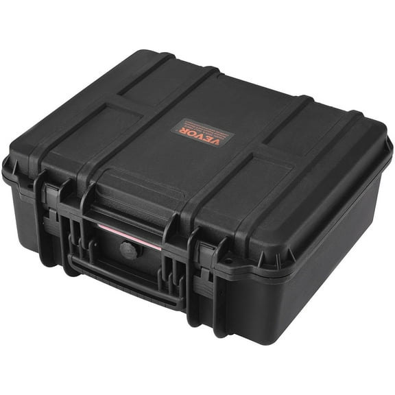 Lockable Hard Pistol Case with Pre-Cut PU Foam - Waterproof & Dustproof Gun Storage for 1 Handgun, 19.3×17.1×8.3 inches, Black (Secure Firearm Box)