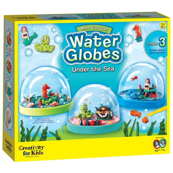 Creativity for Kids Make Your Own Water Globes Under the Sea – Perfect for Beginners and Children, Sturdy Plastic Craft Kit