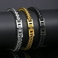 thumbnail image 2 of Men's Bracelets - Stainless Steel Folding Clasp Men's Bracelet, 2 of 3