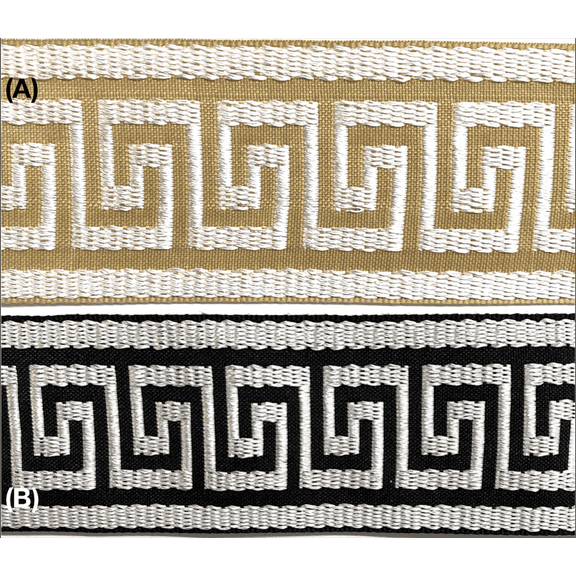 1-3/4" Greek Key Jacquard Woven Ribbon Trim - 6 Yards - Many Colors!
