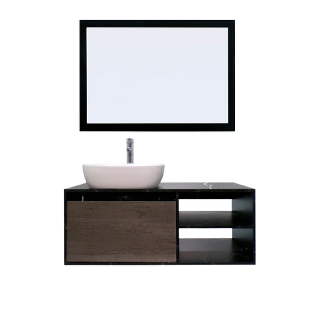 Gabinete De Baño Con Lavabo Y Espejo Decorativo Minimalista MARBELLA