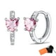 thumbnail image 1 of Pendientes de aro de plata de ley con piedras natales Silvora para mujer. Diamantes creados. Delicada joya de regalo para cumpleaños o Navidad, 1 of 8