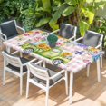 thumbnail image 2 of Spring Easter Table Cloths for 3 Foot Rectangle Tables, Colorful Eggs Floral Truck Butterflies Pink Plaid Patio Waterproof Elastic Fitted Tablecloths, Washable Rectangular Table Cover for Camping, 2 of 8