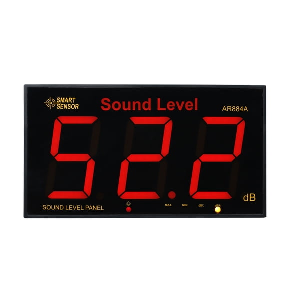 AR884A Medidor de nivel de sonido con pantalla LCD grande Montado en la pared Medidor SMART SENSOR Sonómetro