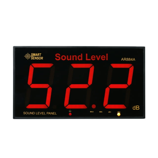 AR884A Medidor de nivel de sonido con pantalla LCD grande Montado en la pared Medidor SMART SENSOR Sonómetro