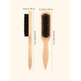 thumbnail image 6 of Boar Bristle Slick Back Hair Brush for Sleek Ponytail Bun & Smoothing Baby Hairs, Flyaways, Edge Control - Backcombing & Teasing, 6 of 9