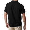 thumbnail image 4 of Bcfgryg Mens Fashion Casual Solid Color Pocket Single Breasted Cotton And Linen Shirt Short Sleeve Top Men's Slim Fit Dress Shirts, 4 of 5