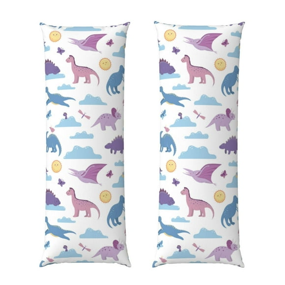 Balery Dinosaur Funda Protectora para Almohada Corporal de Algodón Hipoalergénico con Cierre(55 x 21 pulgadas), Almohadas No Incluidas