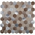 thumbnail image 2 of 10 pack Silver Beige Hexagon 11.25 in. x 11.25 in. Honed Metal Peel and Stick Tile for Kitchen and Bathroom (8.79 sq. ft./Case), 2 of 3