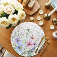 thumbnail image 2 of Spring Floral Round Placemats Set of 8 for Dinning Tables,Heat-proof Braided Table Mats 15 Inch,Wildflowers Herbs Summer Botanical Plaid Washable Place Mat for Kitchen Restaurant Party Table Decor, 2 of 9