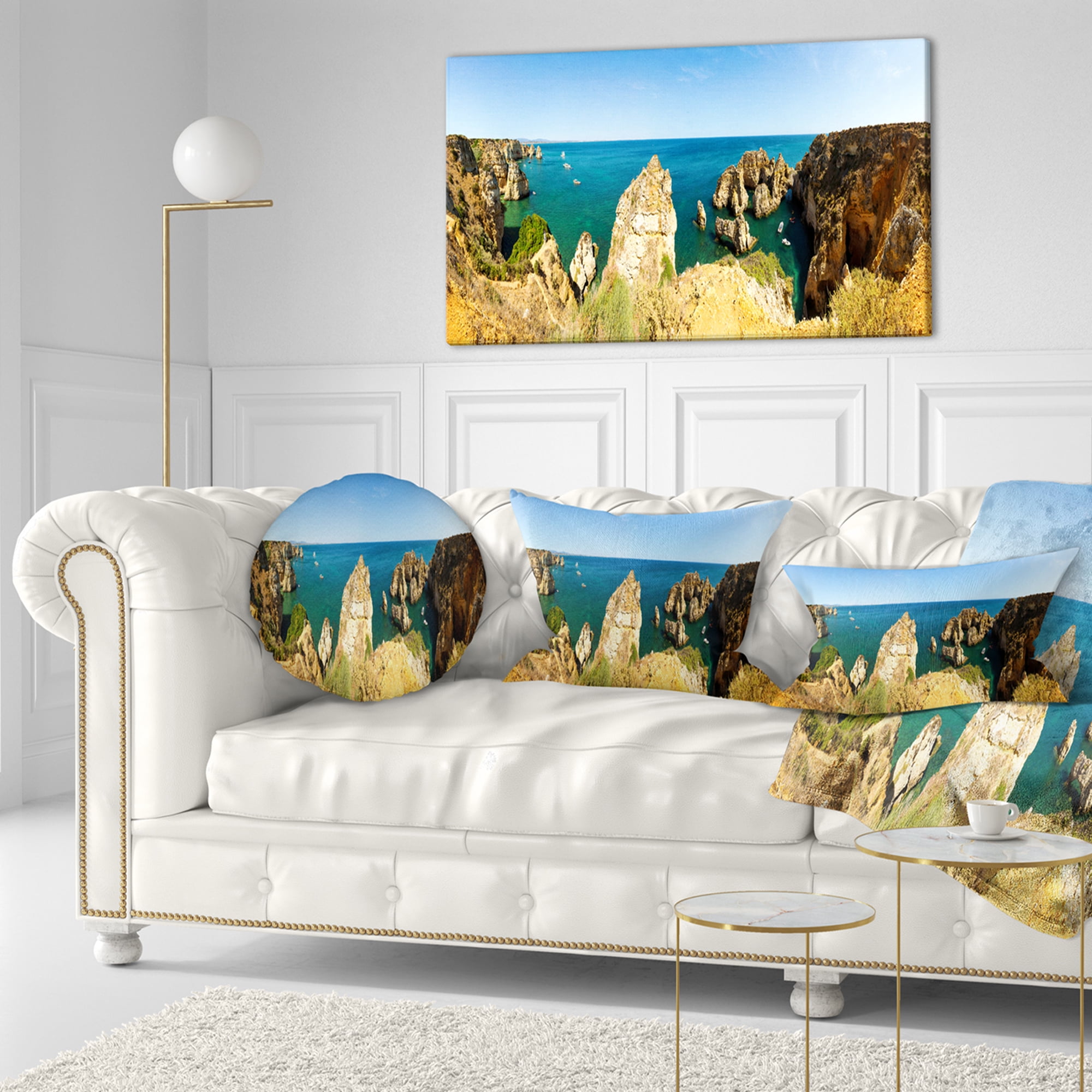 Designart 12" x 20" Multi-color Polyester Throw Pillow