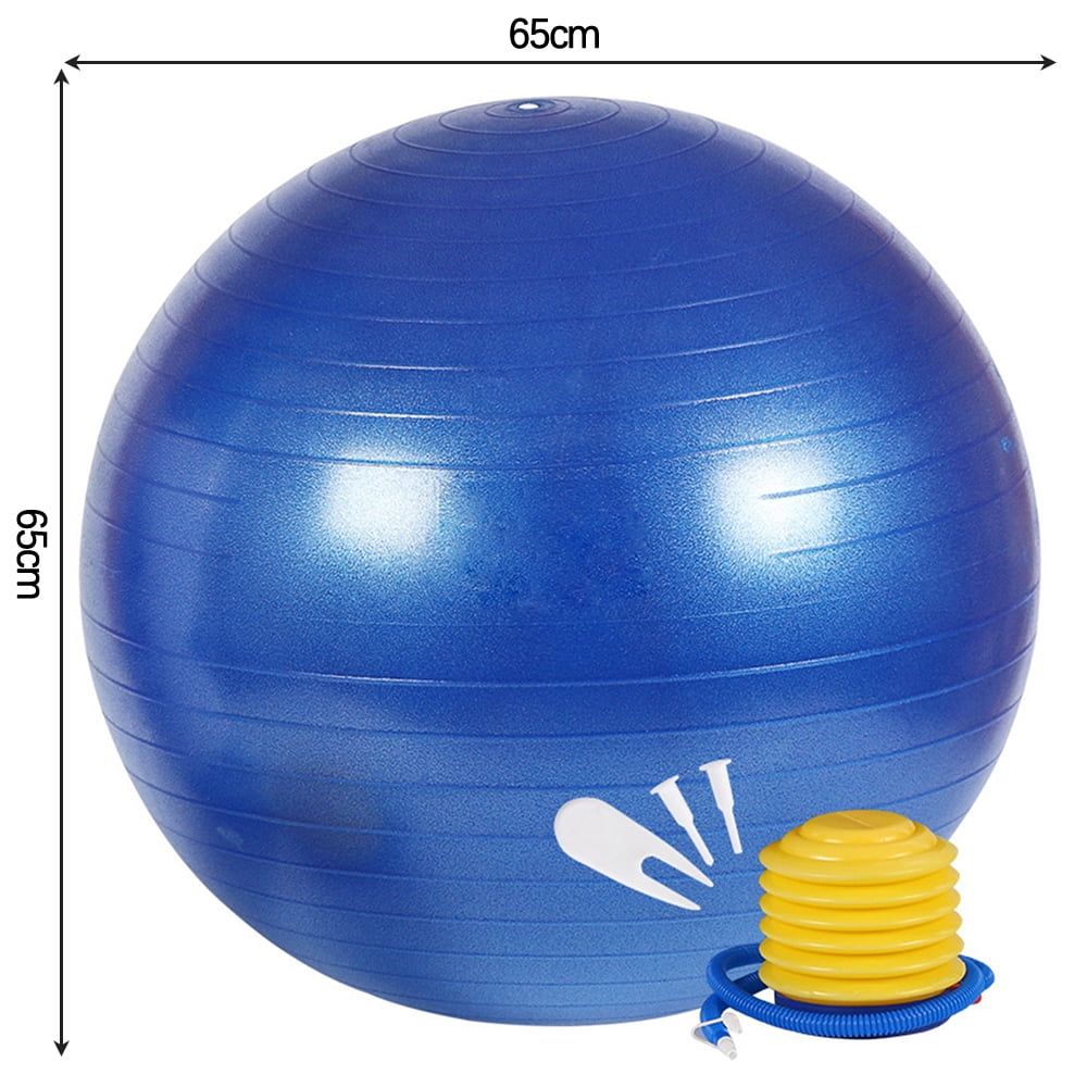 Yoga Ball W Hand Pump Anti Burst Exercise Stability 65cm ²6KU2C Black 