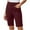 Wine, variant on Amzcrzy Womens Shorts Bermuda Shorts Women Women Solid Stretch Twill Shorts Thin Waist Pull On Regular Hiking Shorts Bermuda Summer Casual with Pockets Shorts Women Womens Shorts Casual