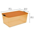 thumbnail image 6 of Sterilite 105 Quart Latch Tinted Storage Container with Orange Lid,  Orange Tint, 6 of 6
