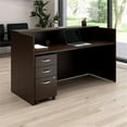 thumbnail image 3 of Arrive 72W x 30D Reception Desk with Drawers in Mocha Cherry - Engineered Wood, 3 of 11