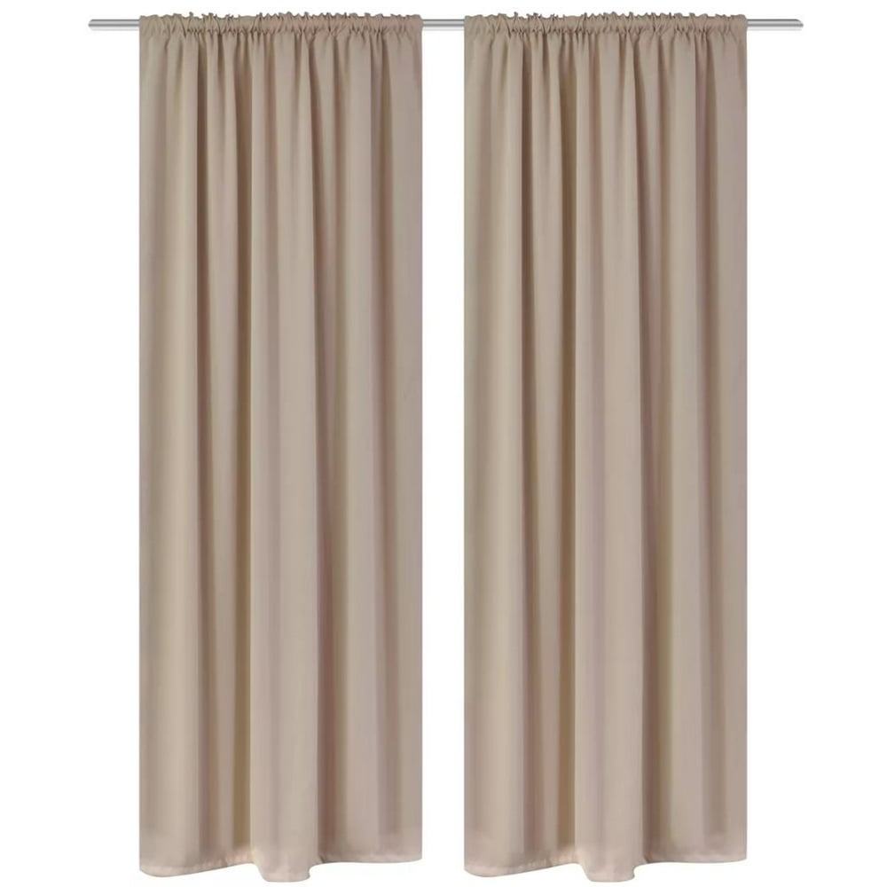 2 pcs Cream Blackout Curtains，Window Curtain Panel Blackout Curtains