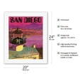 thumbnail image 2 of San Diego USA - Cabrillo Monument Lighthouse - National Airlines - Vintage Airline Travel Poster by Bill Simon c.1960s - Fine Art Rolled Canvas Print 16in x 20in, 2 of 4