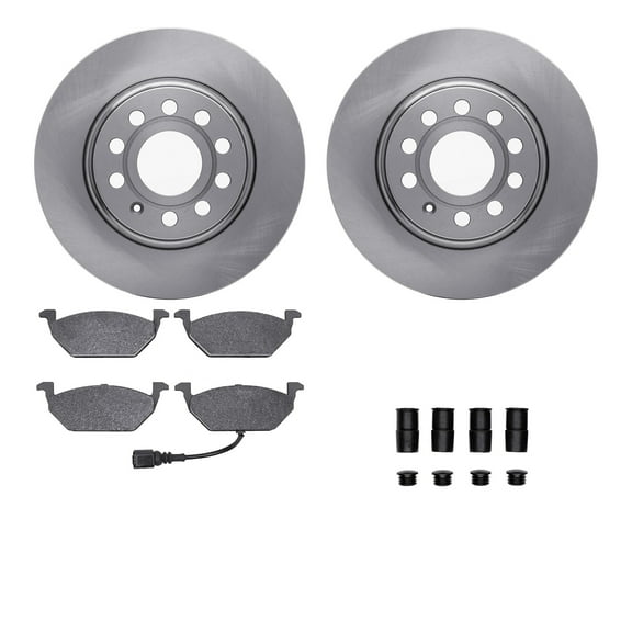Dynamic Friction Company Front Brake Rotors with 5000 Euro Ceramic Brake Pads includes Hardware 6612-74169