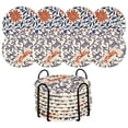 thumbnail image 1 of Anmrize Ensemble de Décoration de Table 8 Pcs, Dessous de Verre Carré, Dessous de Verre à Rayures Imprimées, Ensemble de Dessous de Verre Absorbants, Dessous de Verre avec Support de Rangement, Ensemble de Dessous de Verre Carrés à Rayures Imprimées avec Support, Tapis de Gobelet Absorbant l'Eau, C, 1 of 7