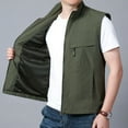 thumbnail image 4 of Krdevn Men Jacket Vest Overalls Vest Pocket Outdoor Casual Plain Slim Comfortable Jacket,Tank Tops Men,L, 4 of 7