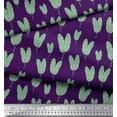 thumbnail image 2 of Soimoi Purple Japan Crepe Satin Fabric Banana Leaves Decor Fabric Printed Yard 42 Inch Wide, 2 of 3