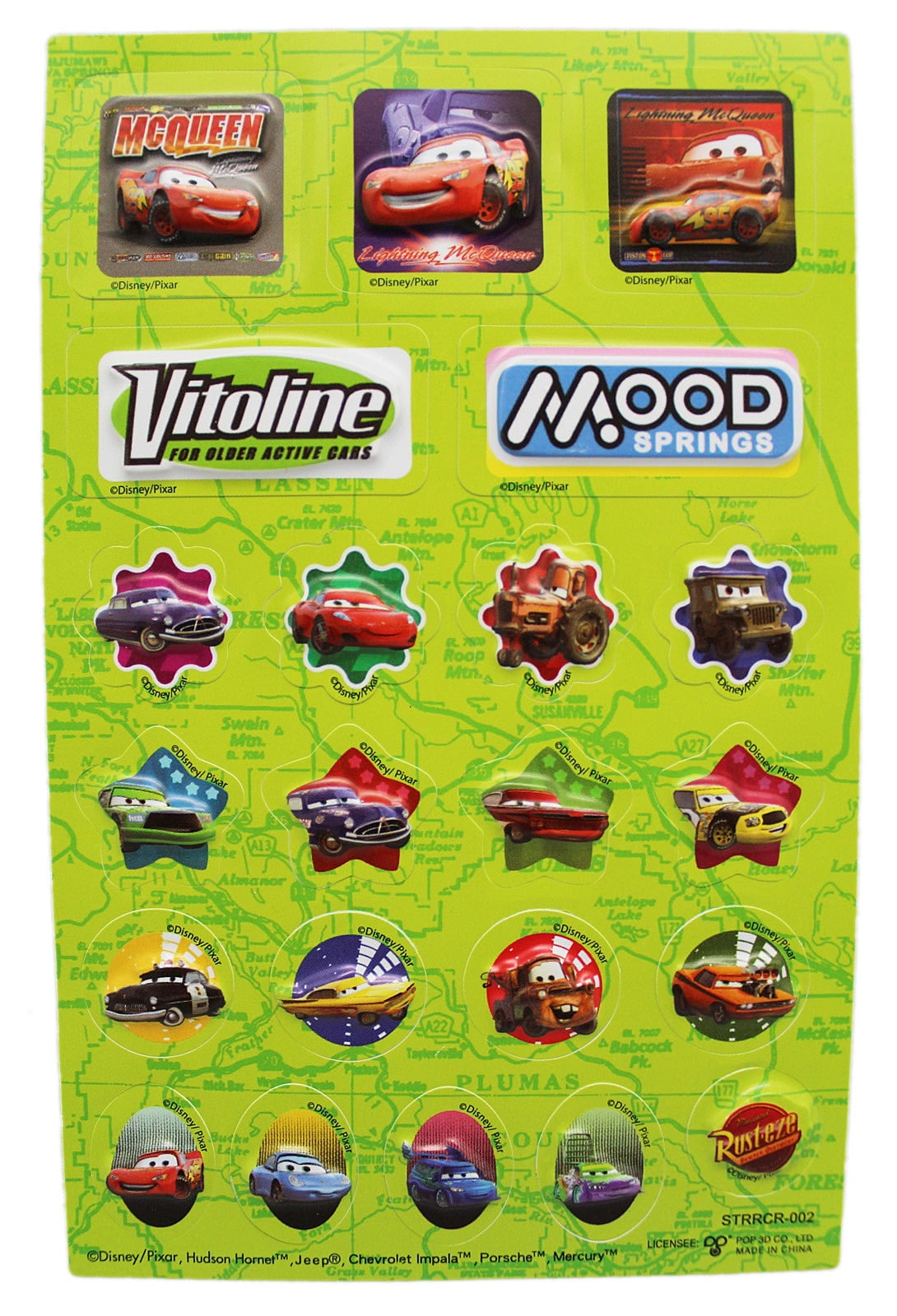 Disney Pixar's Cars Raised 3D Small Character Stickers (22 Stickers