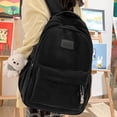 thumbnail image 3 of Mochila ligera de nailon Kawaii resistente al agua para mujer, bonita mochila para ordenador portátil, bolsa de viaje diaria (negro), 3 of 5