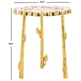 thumbnail image 3 of Safavieh Florance Round Metal Glam End Table, Gold/White, 3 of 9