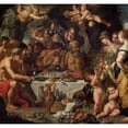thumbnail image 2 of Gerard Seghers 16x15 Gold Ornate Wood Frame and Double Matted Museum Art Print Titled - Feast of the Gods in a Cave Near the Sea Shore, 2 of 4