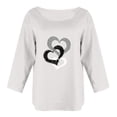 thumbnail image 4 of Pompotops T-shirt à Manches Longues pour Femme, Col Rond, Imprimé, Coupe Ample, Décontracté, Mode, Automne, 4 of 6