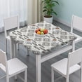 thumbnail image 3 of Elastic Hem Floral Print Square Table Cover 36x36 Inch for Casual Dining Kitchen Nook and Patio Decor, 3 of 6