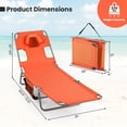 thumbnail image 2 of Costway Patio Tanning Chair,Folding Beach Lounge Chair with 5-Position Adjustable Backrest Orange, 2 of 10