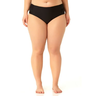 Catalina Women's Plus Size Black Skirted Swim Bottom