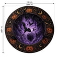 thumbnail image 4 of MInHoues 3D Optical Illusion Round Halloween Rug 40 Inch, Purple Swirl Bat & Pumpkin Circular Floor Mat, Non Slip Gothic Area Rug for Indoor Living Room Entryway Halloween Home Party Decor, 4 of 9