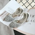 thumbnail image 3 of UTTOASFAY Toddler Shoes Toddler Infant Kids Baby Girls Shoes Pearl Fashion Sequins Single Princess Dance Shoes Silver 11.5-12Years, 3 of 7