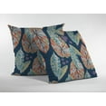 thumbnail image 2 of HomeRoots 412669 26 Po Feuille Tropicale Coussin Intérieur & Extérieur&44; Orange & Bleu Foncé, 2 of 3