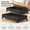 Black, variant on Under Bed Storage Drawers with Wheels, Wooden Rolling Shoe Organizer, Space Saving Rustic Brown 90L Storage Box