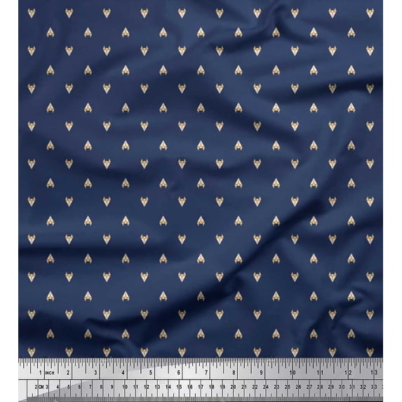 Soimoi Poly Georgette Fabric Fox Face Shirting Print Fabric by The Yard 52 Inch Wide