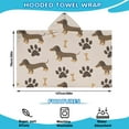 thumbnail image 2 of Dachshund and Paws Hooded Bath Towel，50"x30" for Ages 3 To 12 Kids, Quick Dry Lightweight Soft Microfiber Hood Beach Towel Cover Up for Kids, 2 of 7