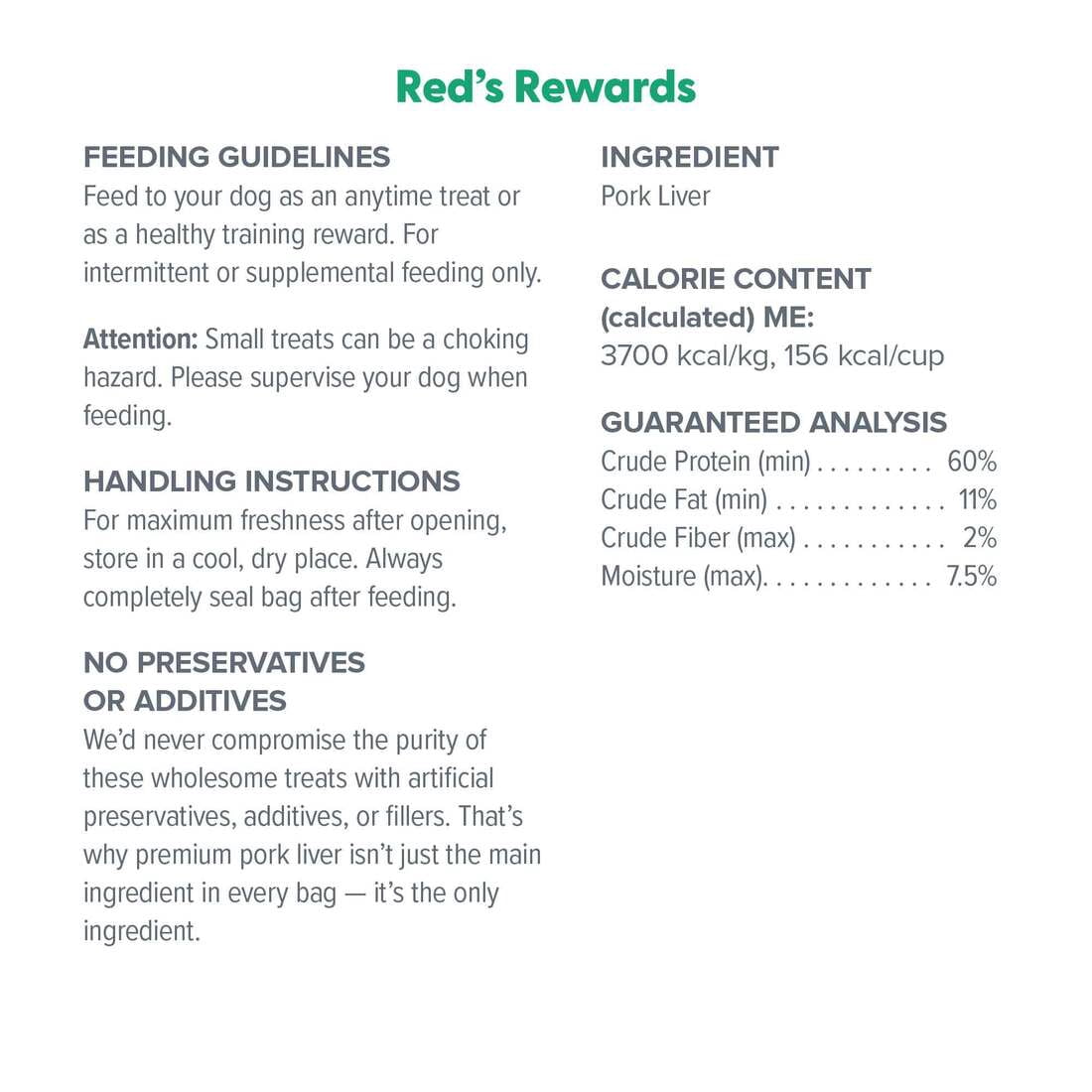 Dr. Marty Red's Rewards 100% Freeze-Dried Raw Pork Liver Dog Treats, Single-Ingredient, Grain-Free, High-Protein, 8 oz