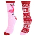 thumbnail image 1 of CTM®  2 Pack Butter and Flat Knit Holiday Sock Combo Set (Women's), 1 of 3